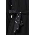 Designer abaya with Polka dotted frills- Black Designer abaya with Polka dotted frills- Black